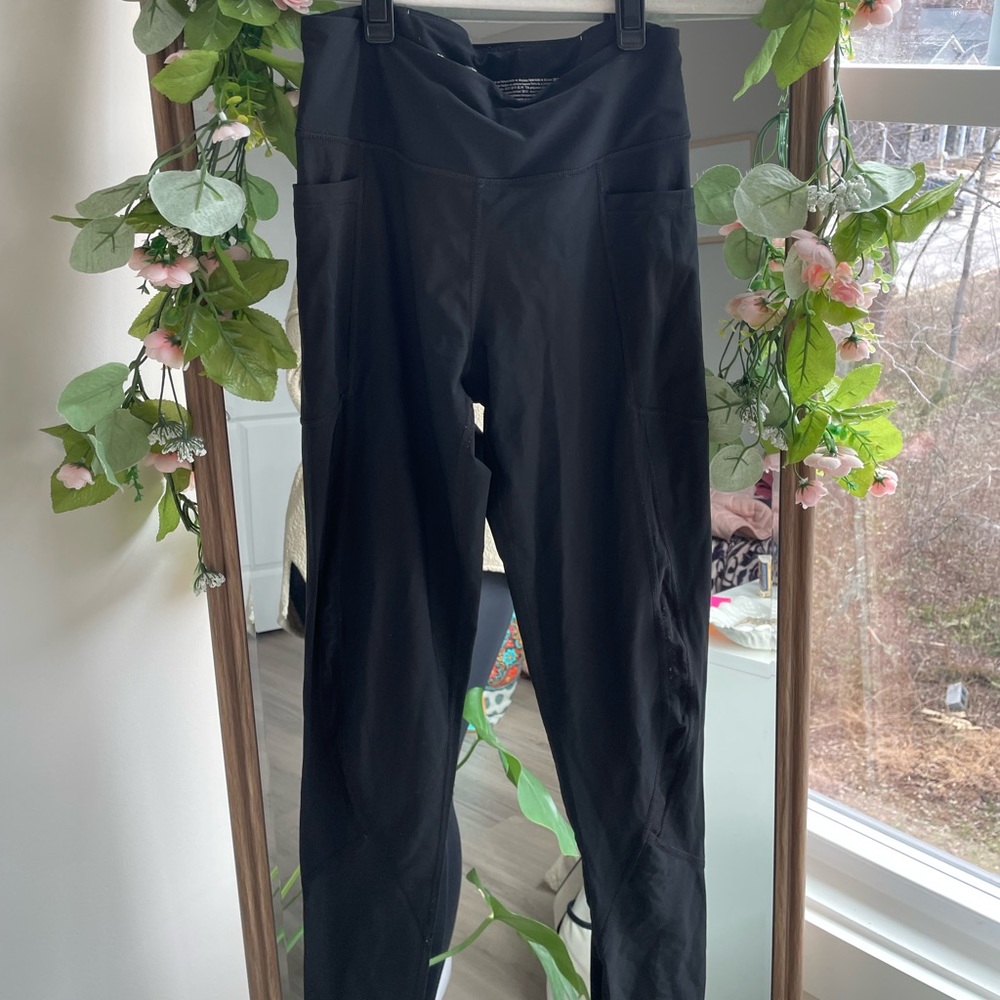 Victoria Secret Black Leggings with Mesh Detailing on Side of Legs